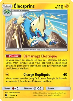 Carte Pokémon Élecsprint 52
