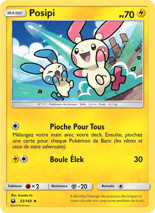 Carte Pokémon Posipi 53/168 de l'extension Tempête Céleste