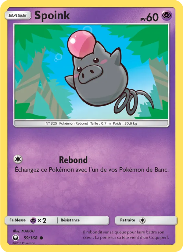 Carte Pokémon Spoink 59/168 de l'extension Tempête Céleste