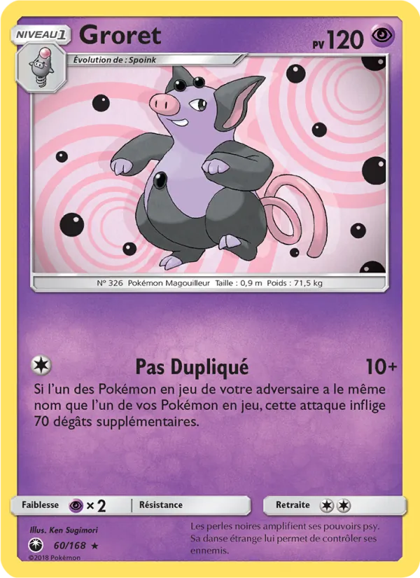 Carte Pokémon Groret 60/168 de l'extension Tempête Céleste