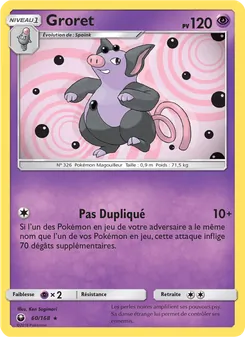 Carte Pokémon Groret 60
