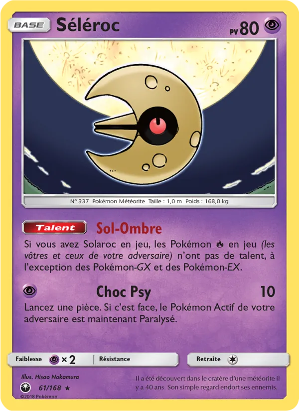 Carte Pokémon Séléroc 61/168 de l'extension Tempête Céleste
