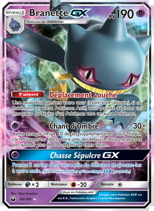 Carte Pokémon Branette GX 66/168 de l'extension Tempête Céleste