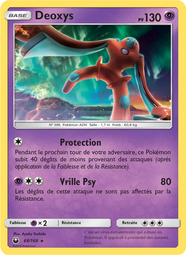 Carte Pokémon Deoxys 68/168 de l'extension Tempête Céleste