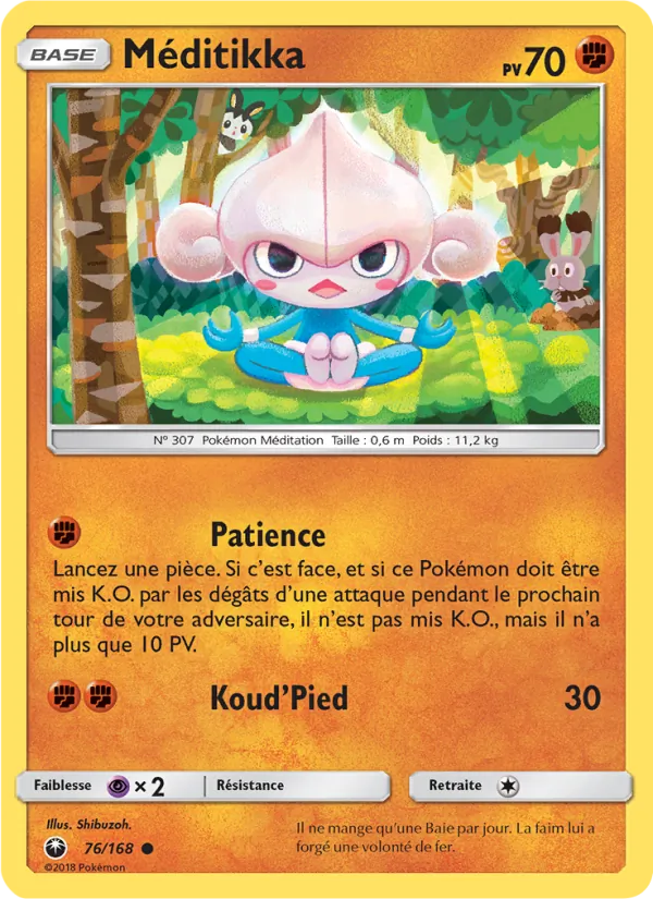 Carte Pokémon Méditikka 76/168 de l'extension Tempête Céleste
