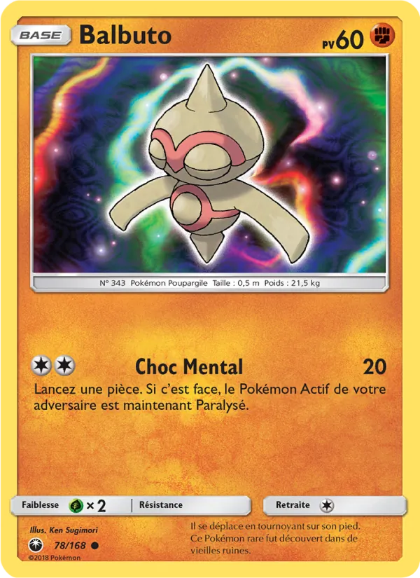 Carte Pokémon Balbuto 78/168 de l'extension Tempête Céleste