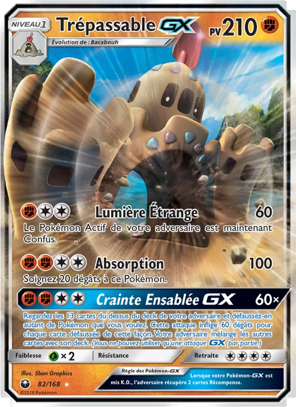 Carte Pokémon Trépassable GX 82/168 de l'extension Tempête Céleste