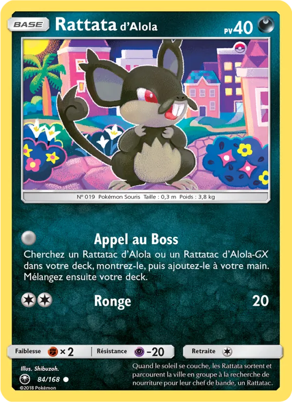Carte Pokémon Rattata d’Alola 84/168 de l'extension Tempête Céleste