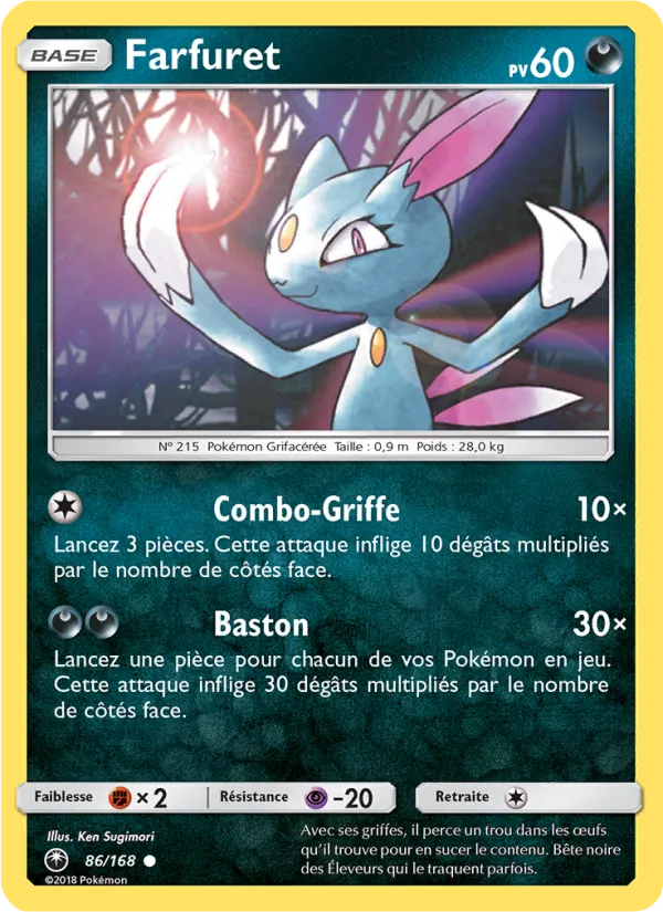 Carte Pokémon Farfuret 86/168 de l'extension Tempête Céleste