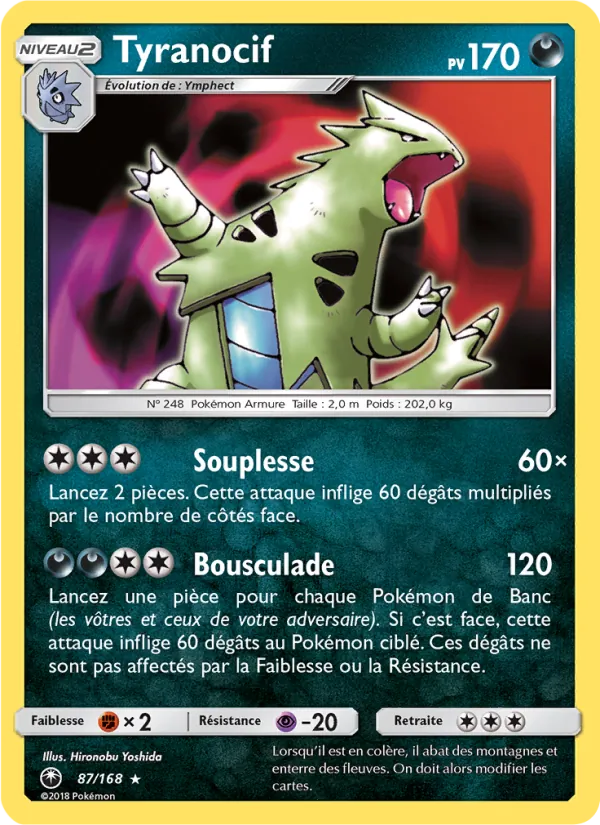Carte Pokémon Tyranocif 87/168 de l'extension Tempête Céleste