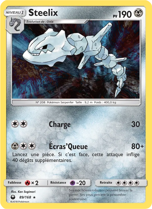 Carte Pokémon Steelix 89/168 de l'extension Tempête Céleste