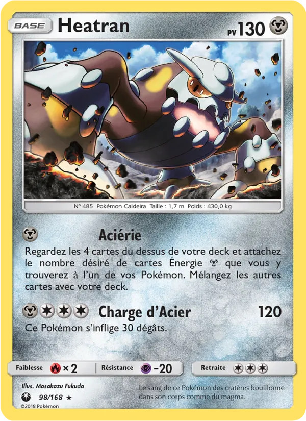 Carte Pokémon Heatran 98/168 de l'extension Tempête Céleste