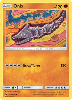 Carte Pokémon Onix 109