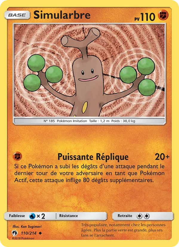 Carte Pokémon Simularbre 110/214 de l'extension Tonnerre Perdu
