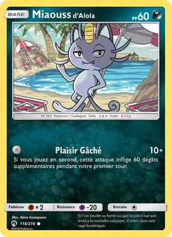 Carte Pokémon Miaouss d’Alola 118
