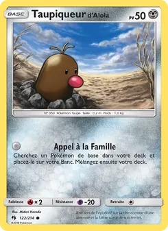 Carte Pokémon Taupiqueur d’Alola 122 — Tonnerre Perdu