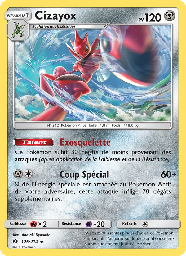 Carte Pokémon Cizayox 126/214 de l'extension Tonnerre Perdu