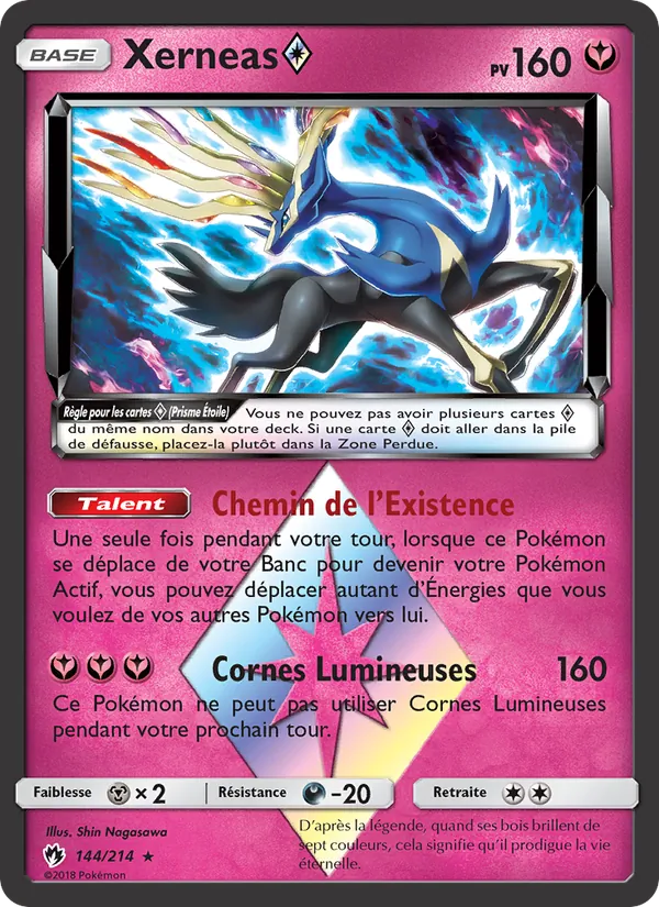 Carte Pokémon Xerneas ◇ 144/214 de l'extension Tonnerre Perdu