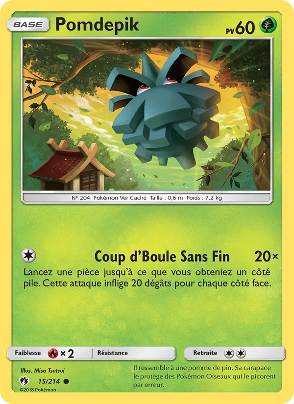 Carte Pokémon Pomdepik 15/214 de l'extension Tonnerre Perdu