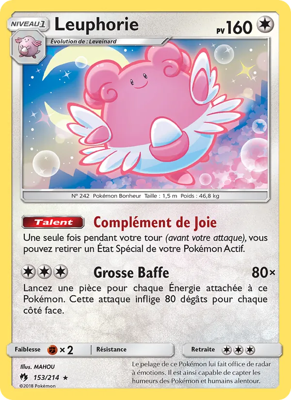 Carte Pokémon Leuphorie 153/214 de l'extension Tonnerre Perdu