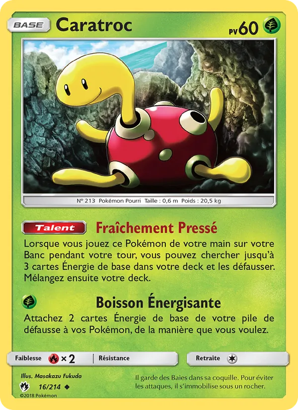 Carte Pokémon Caratroc 16/214 de l'extension Tonnerre Perdu