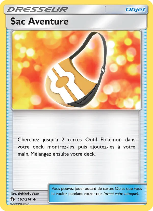 Carte Pokémon Sac Aventure 167/214 de l'extension Tonnerre Perdu