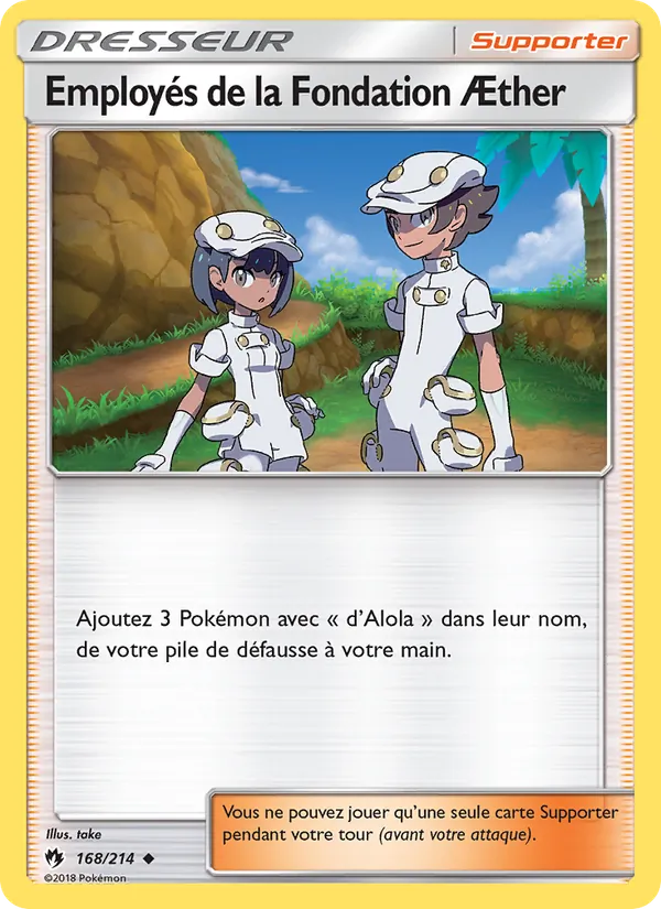 Carte Pokémon Employés de la Fondation Æther 168/214 de l'extension Tonnerre Perdu