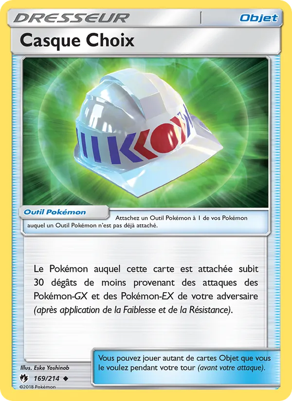 Carte Pokémon Casque Choix 169/214 de l'extension Tonnerre Perdu