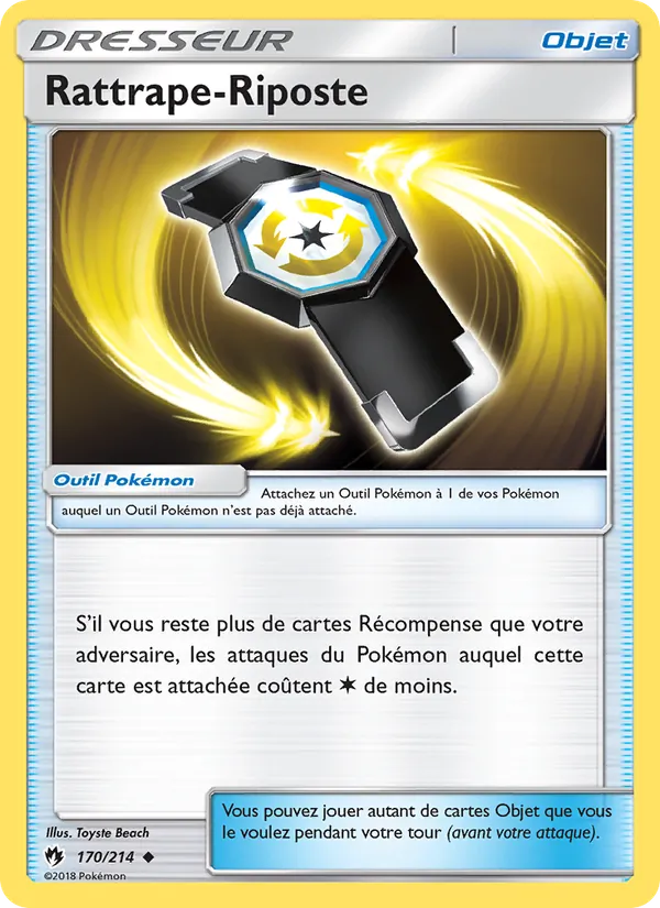 Carte Pokémon Rattrape-Riposte 170/214 de l'extension Tonnerre Perdu