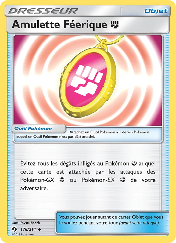 Carte Pokémon Amulette Féerique Fighting 176/214 de l'extension Tonnerre Perdu