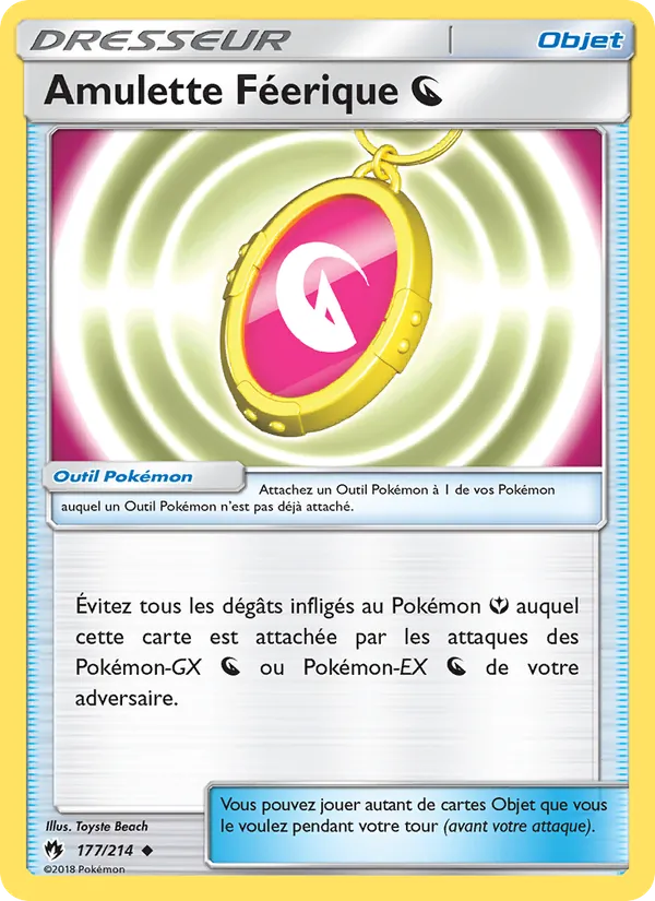 Carte Pokémon Amulette Féerique Dragon 177/214 de l'extension Tonnerre Perdu