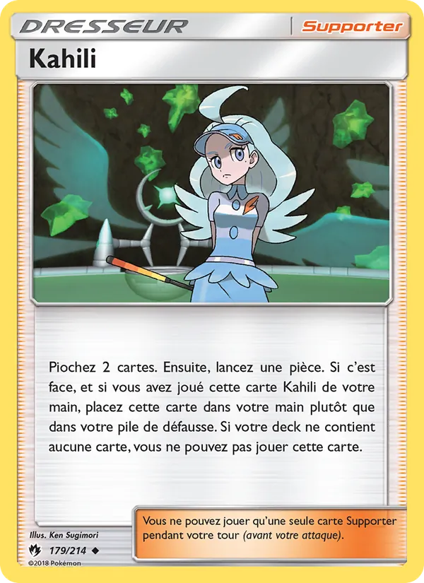 Carte Pokémon Kahili 179/214 de l'extension Tonnerre Perdu