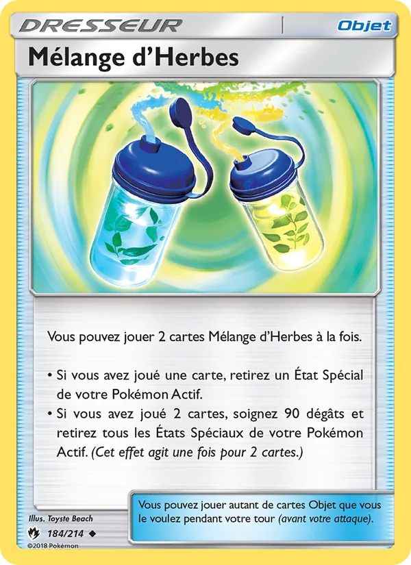 Carte Pokémon Mélange d’Herbes 184/214 de l'extension Tonnerre Perdu
