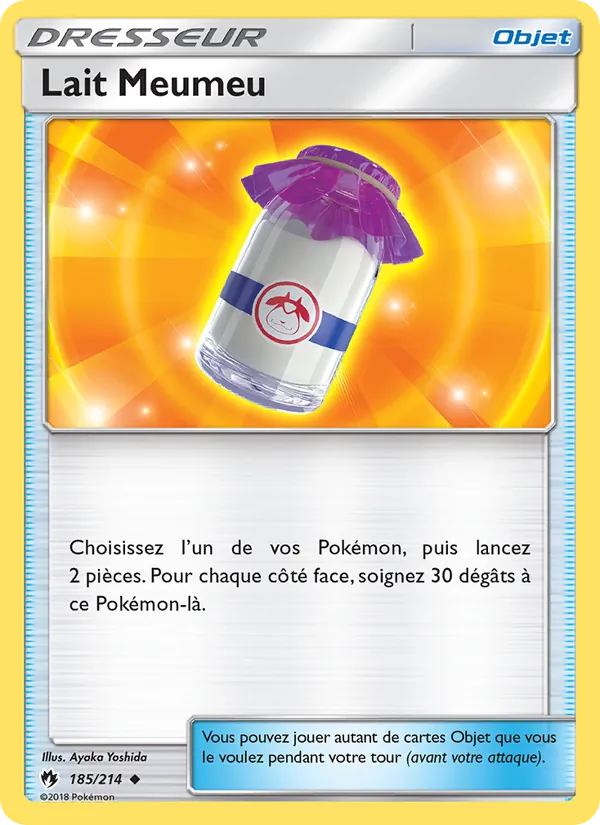 Carte Pokémon Lait Meumeu 185/214 de l'extension Tonnerre Perdu