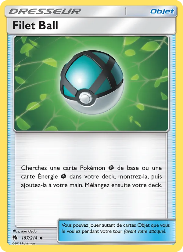 Carte Pokémon Filet Ball 187/214 de l'extension Tonnerre Perdu