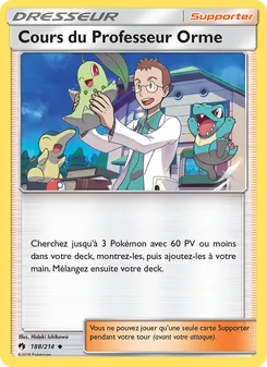 Carte Pokémon Cours du Professeur Orme 188