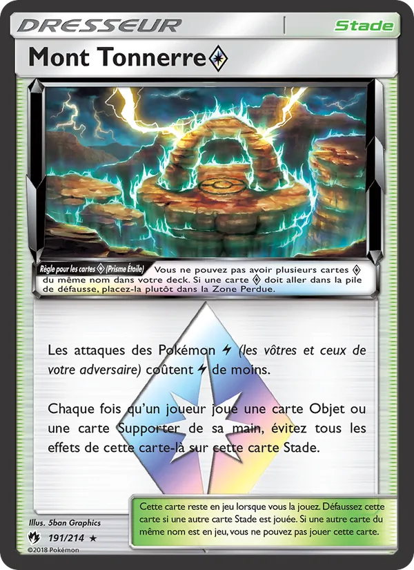 Carte Pokémon Mont Tonnerre ◇ 191/214 de l'extension Tonnerre Perdu