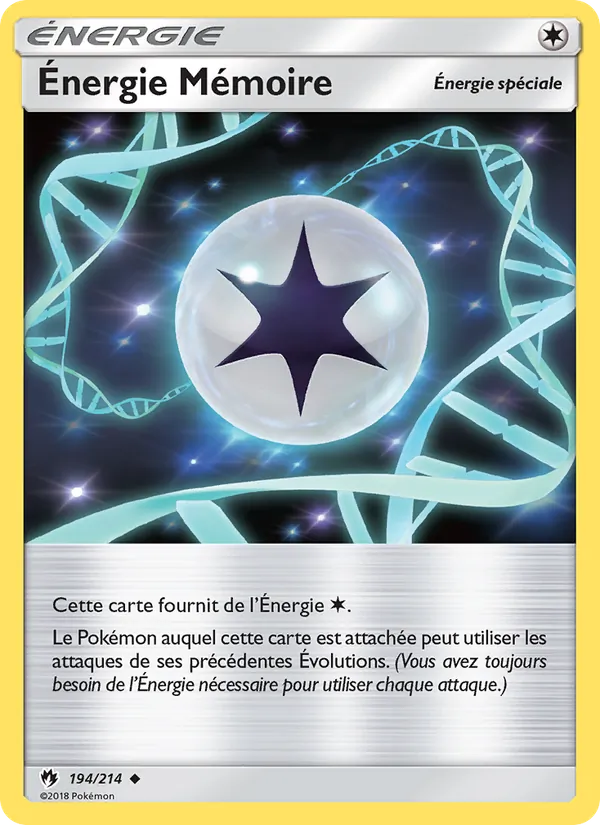 Carte Pokémon Énergie Mémoire 194/214 de l'extension Tonnerre Perdu