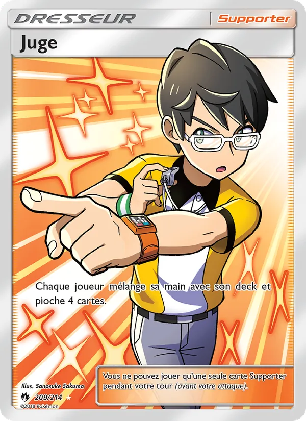 Carte Pokémon Juge 209/214 de l'extension Tonnerre Perdu