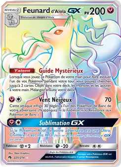 Carte Pokémon Feunard d’Alola GX 225 — Tonnerre Perdu