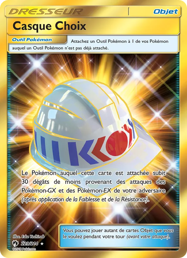 Carte Pokémon Casque Choix 229/214 de l'extension Tonnerre Perdu