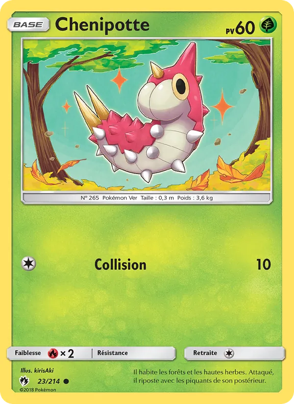 Carte Pokémon Chenipotte 23/214 de l'extension Tonnerre Perdu