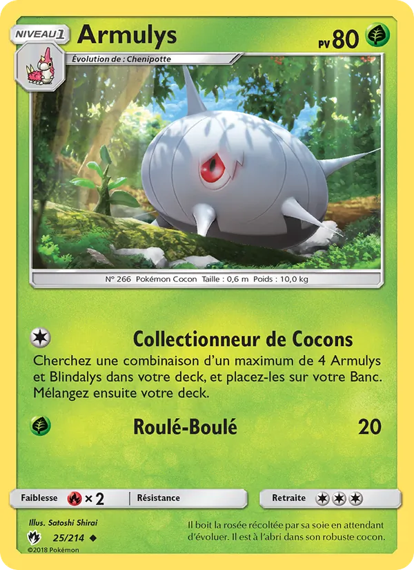 Carte Pokémon Armulys 25/214 de l'extension Tonnerre Perdu