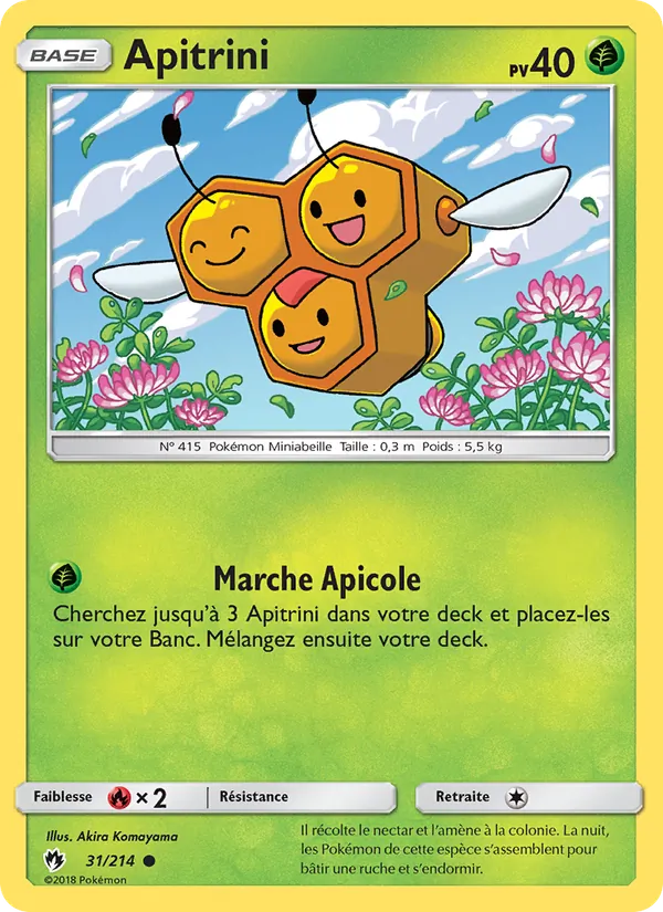 Carte Pokémon Apitrini 31/214 de l'extension Tonnerre Perdu