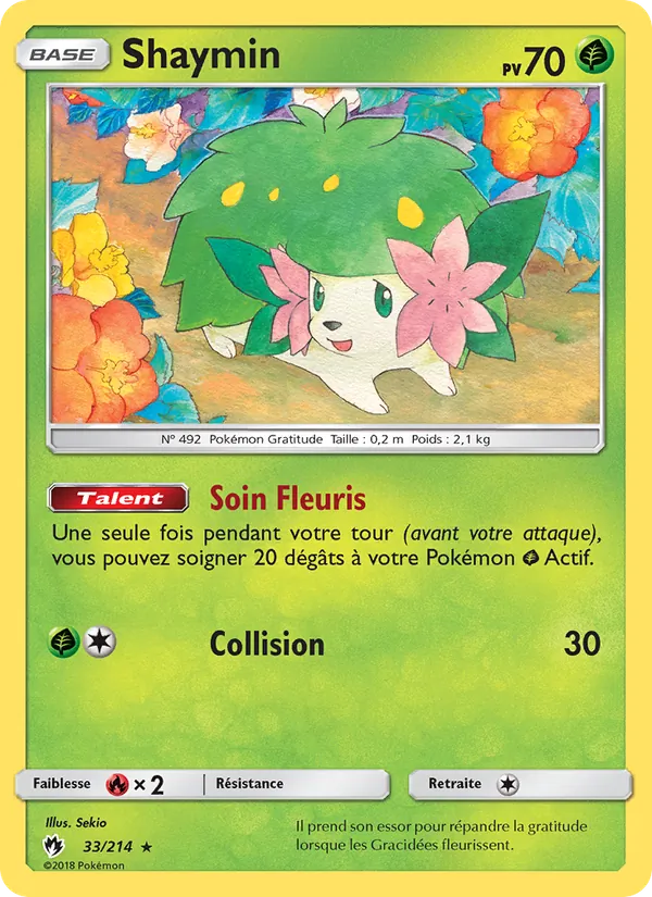 Carte Pokémon Shaymin 33/214 de l'extension Tonnerre Perdu