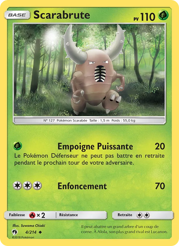 Carte Pokémon Scarabrute 4/214 de l'extension Tonnerre Perdu