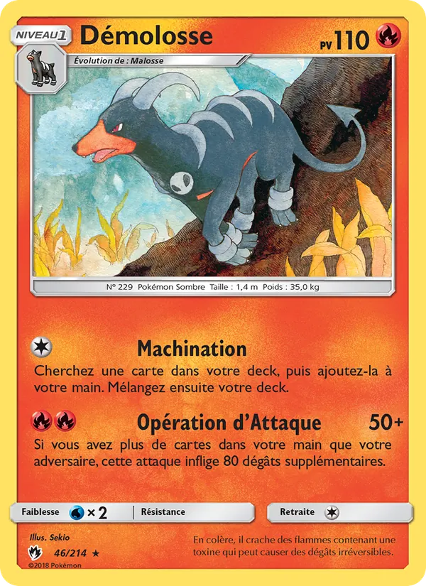 Carte Pokémon Démolosse 46/214 de l'extension Tonnerre Perdu