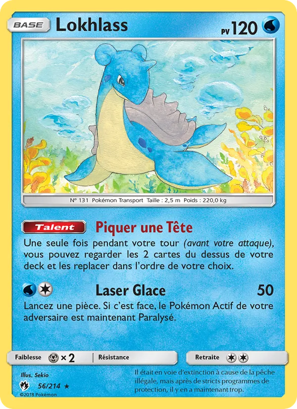 Carte Pokémon Lokhlass 56/214 de l'extension Tonnerre Perdu