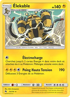 Carte Pokémon Élekable 72