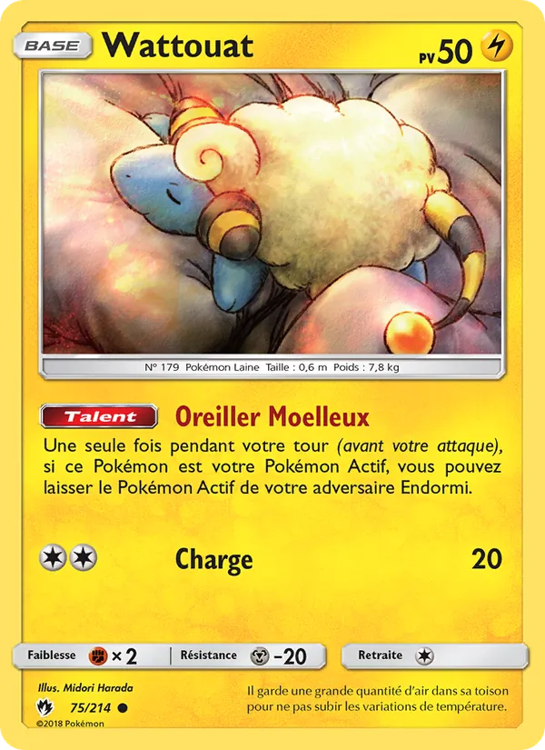Carte Pokémon Wattouat 75/214 de l'extension Tonnerre Perdu
